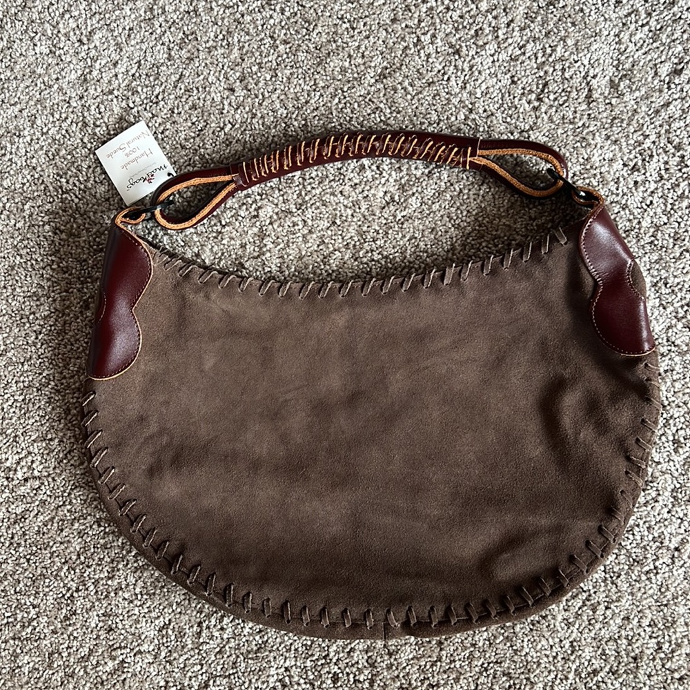 Brown Suede Hobo Bag - Picture 4 of 12